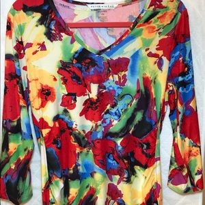Peter Nygard women Petite Medium V neck 3/4 sleeve